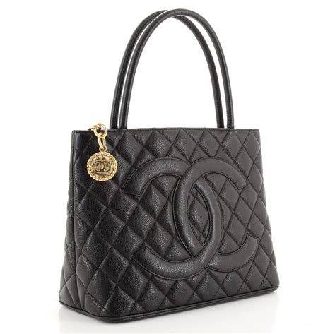 chanel red quilted caviar leather medallion tote|Chanel Tote Bags .